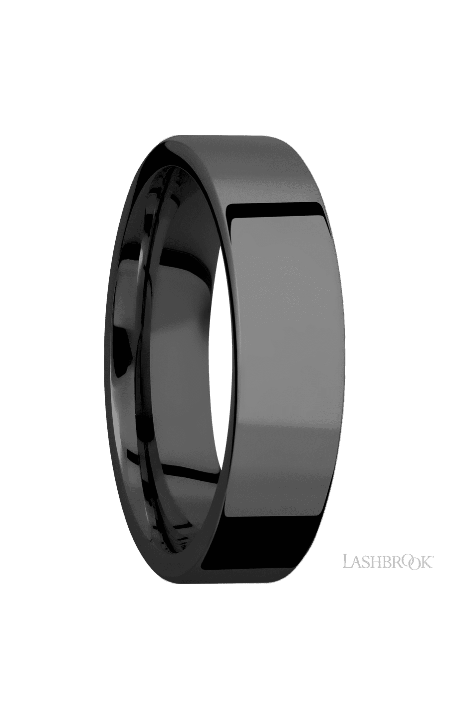 6 mm wide Flat Zirconium band.