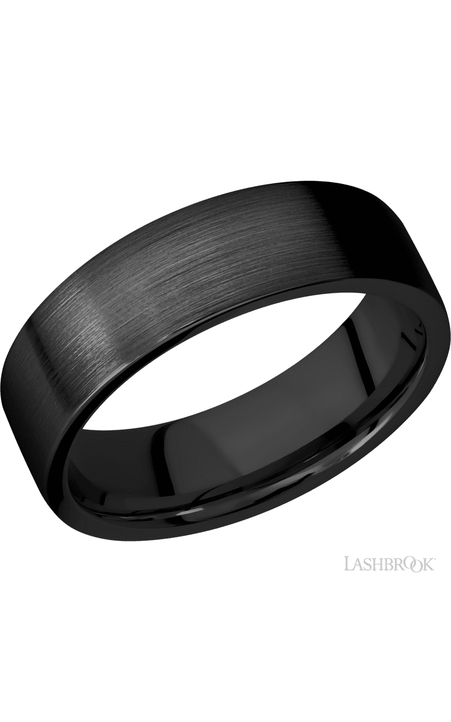 7 mm wide Flat Zirconium band.