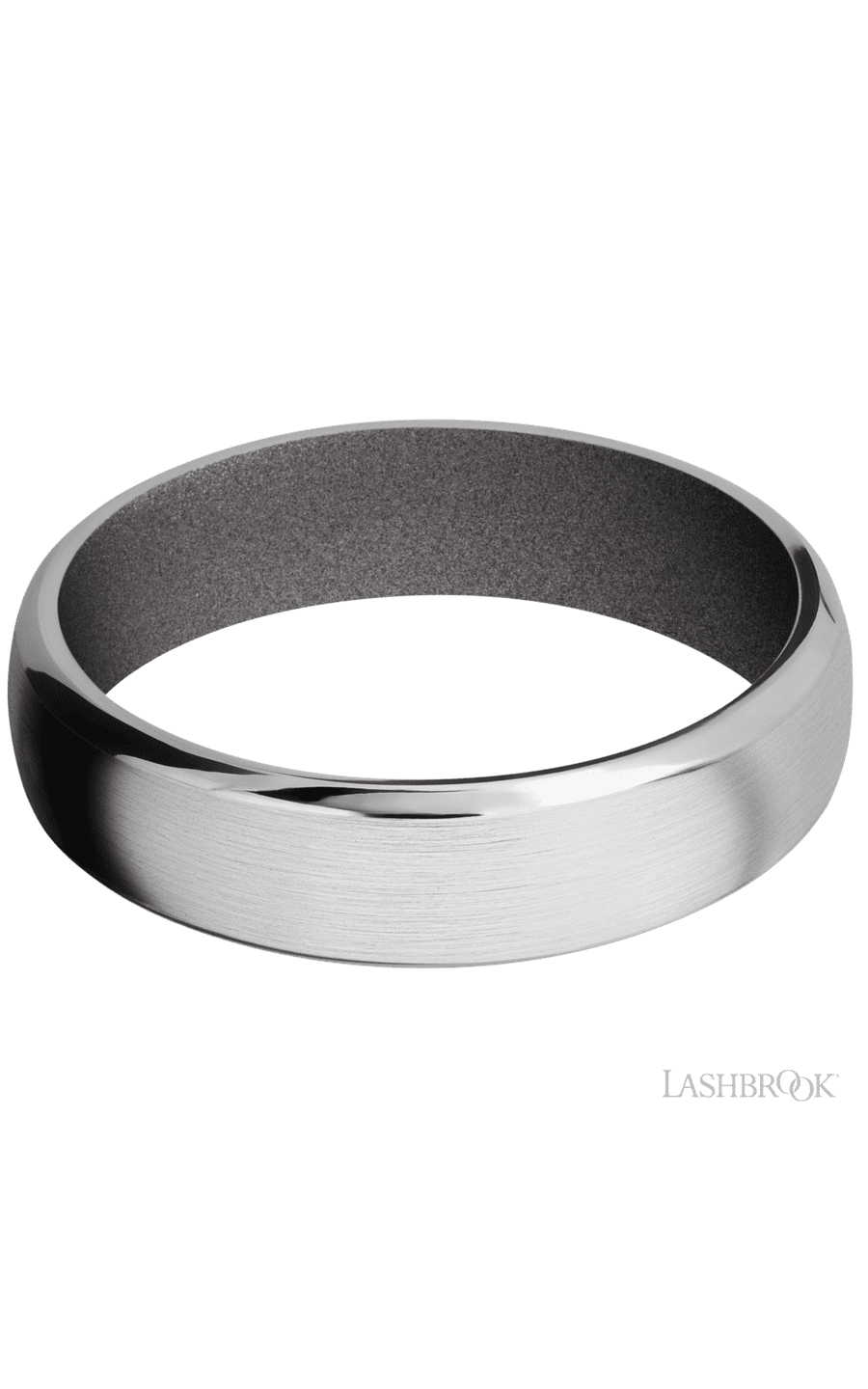 6 mm wide Domed Bevel Cobalt Chrome band featuring a Gun Metal Grey sleeve.