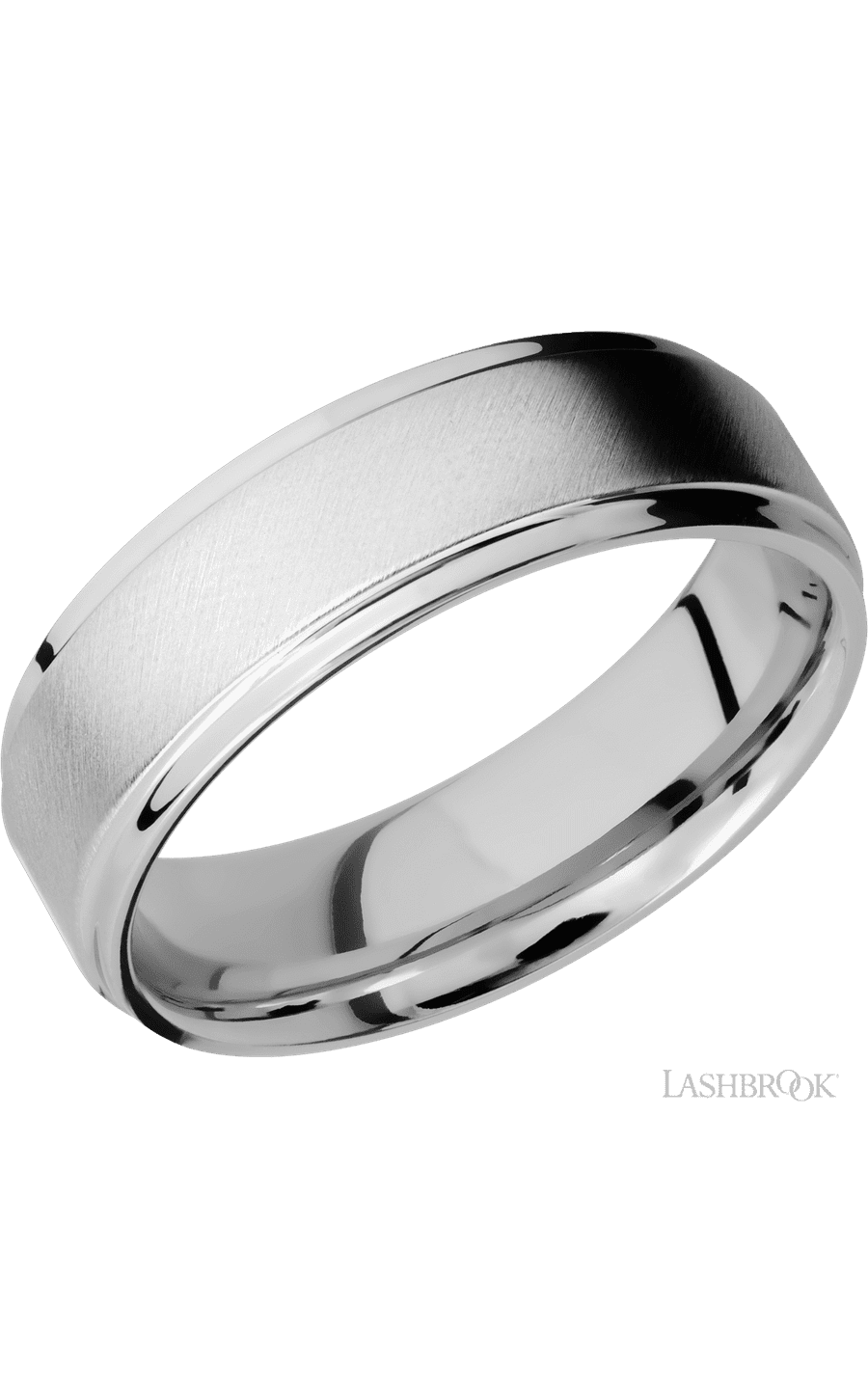 7 mm wide Flat Grooved Edges Cobalt Chrome band.