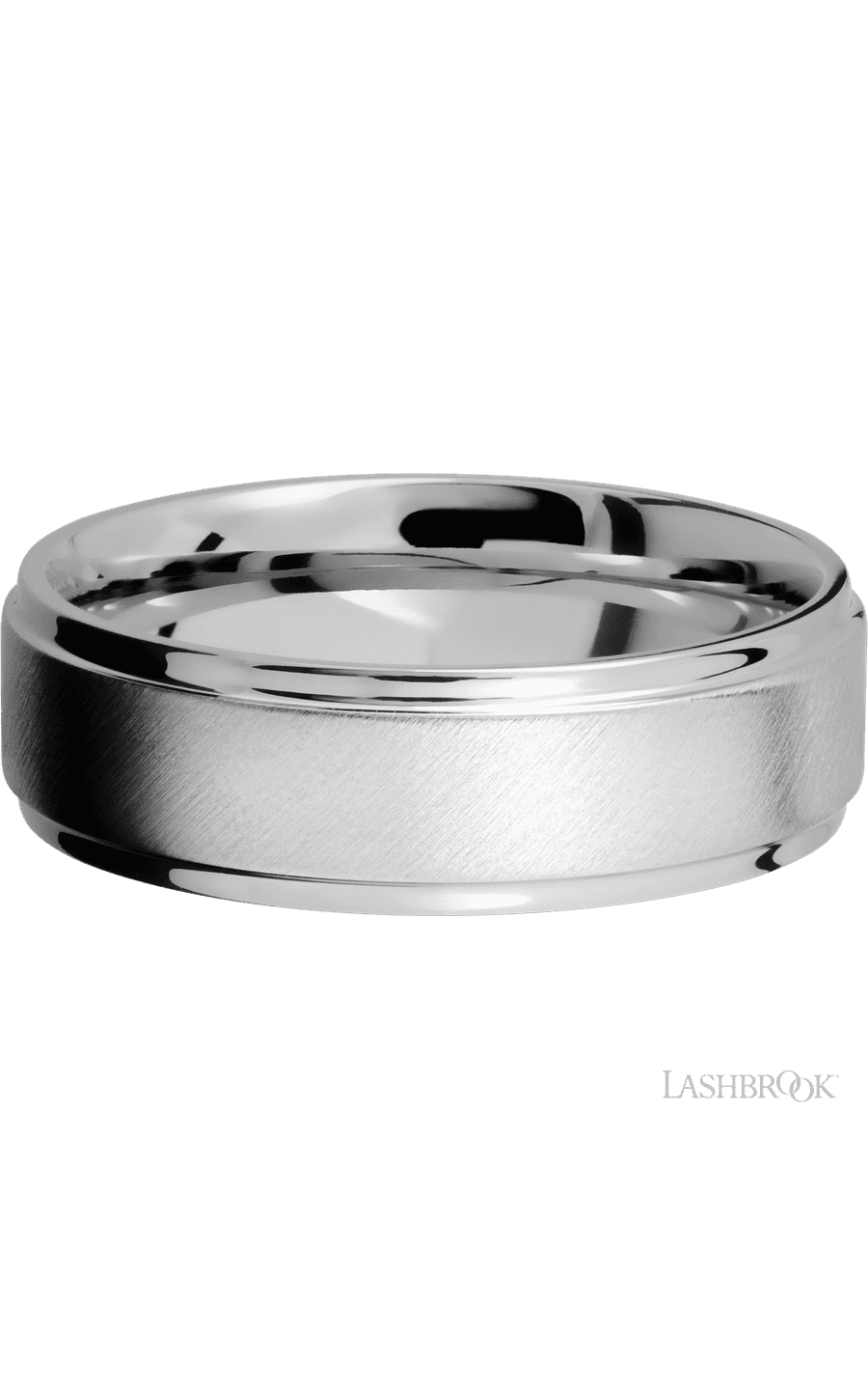 7 mm wide Flat Grooved Edges Cobalt Chrome band.