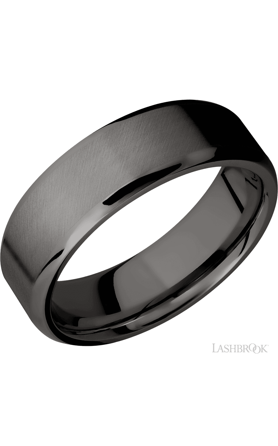 7 mm wide Beveled Tantalum Noir band.