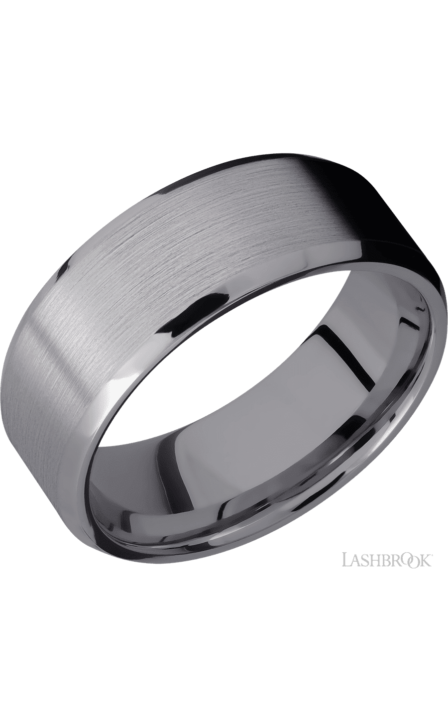 8 mm wide Beveled Tantalum band.
