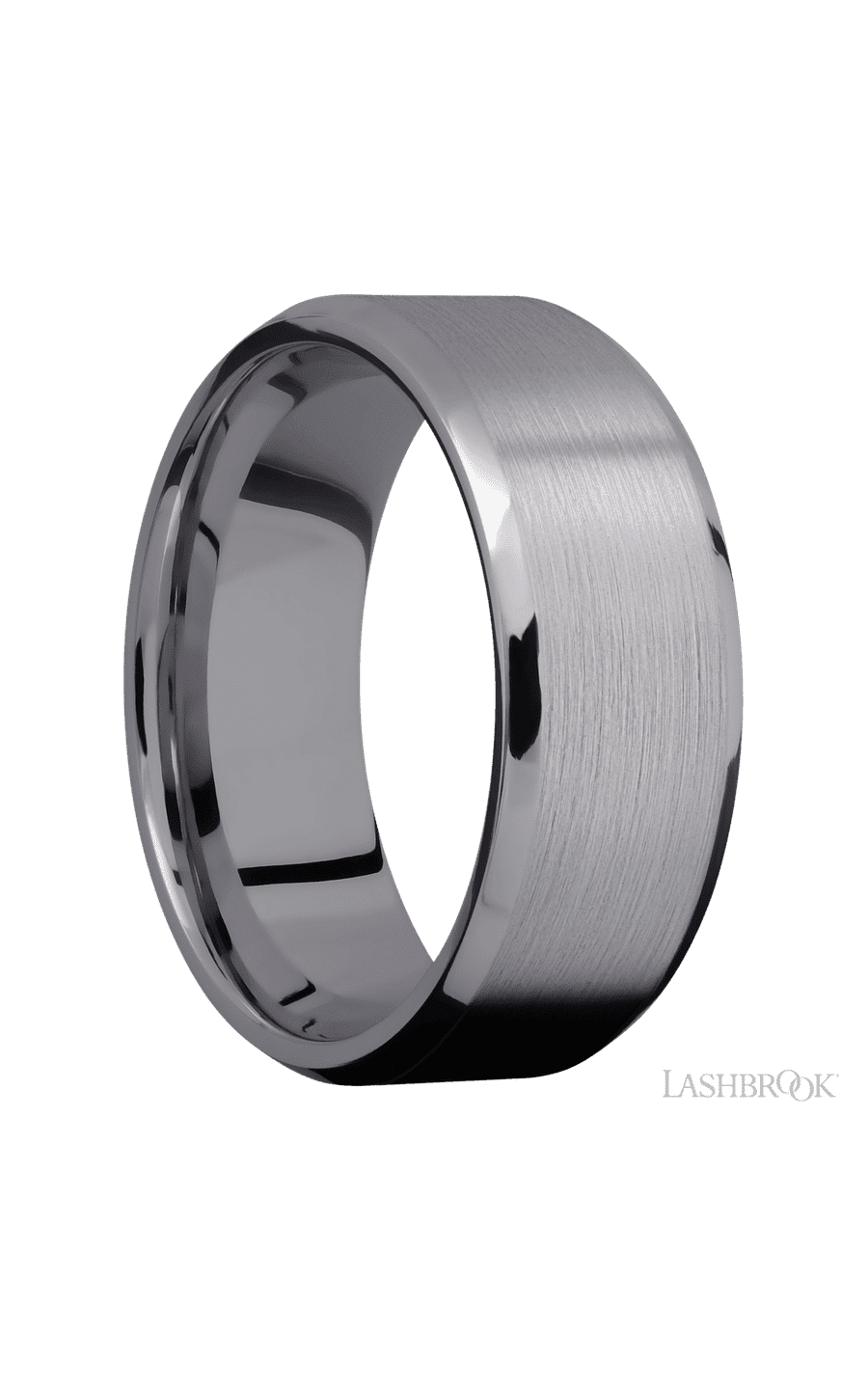 8 mm wide Beveled Tantalum band.