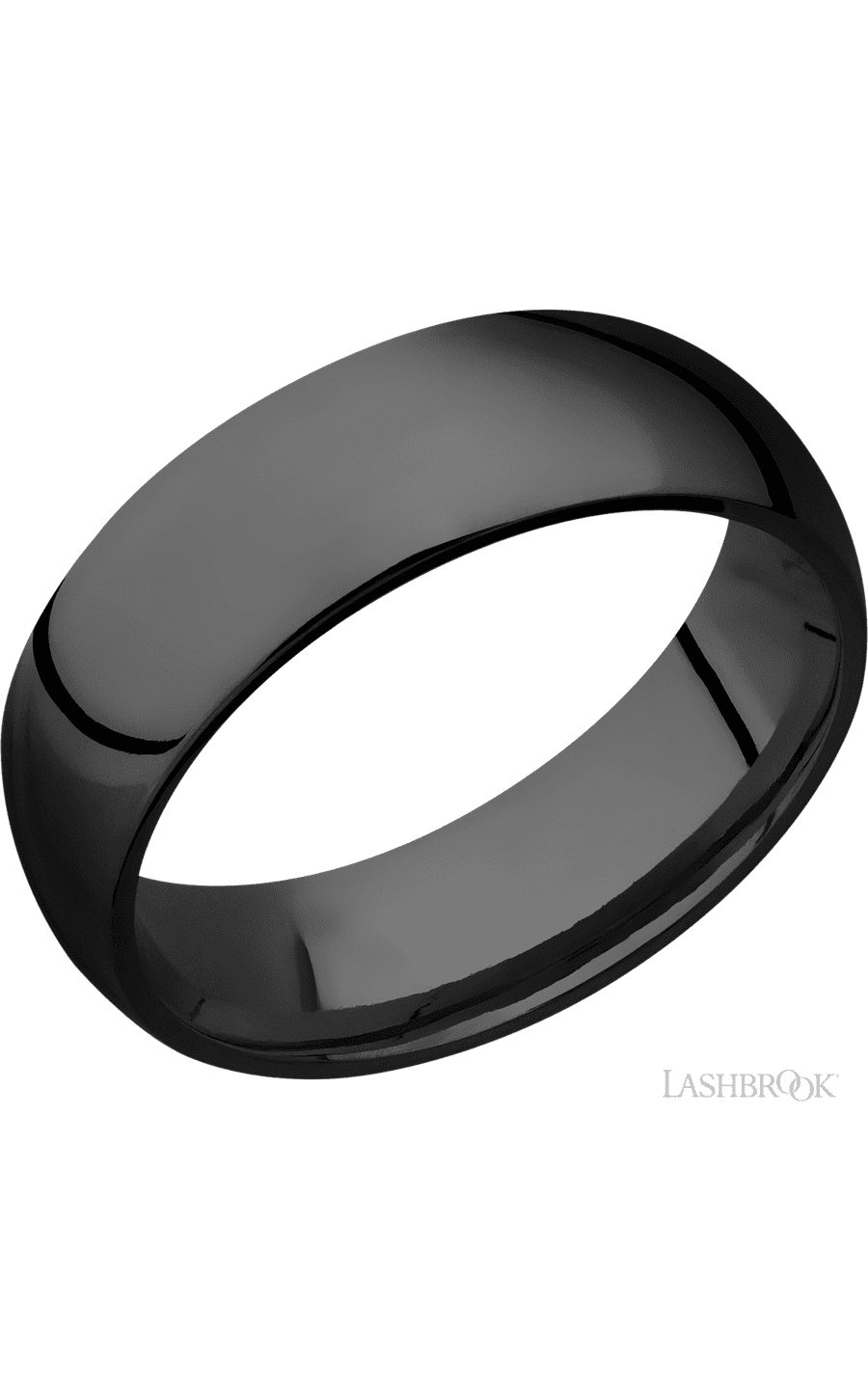 7 mm wide Domed Zirconium band.