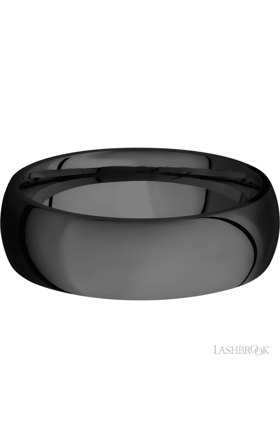 7 mm wide Domed Zirconium band.