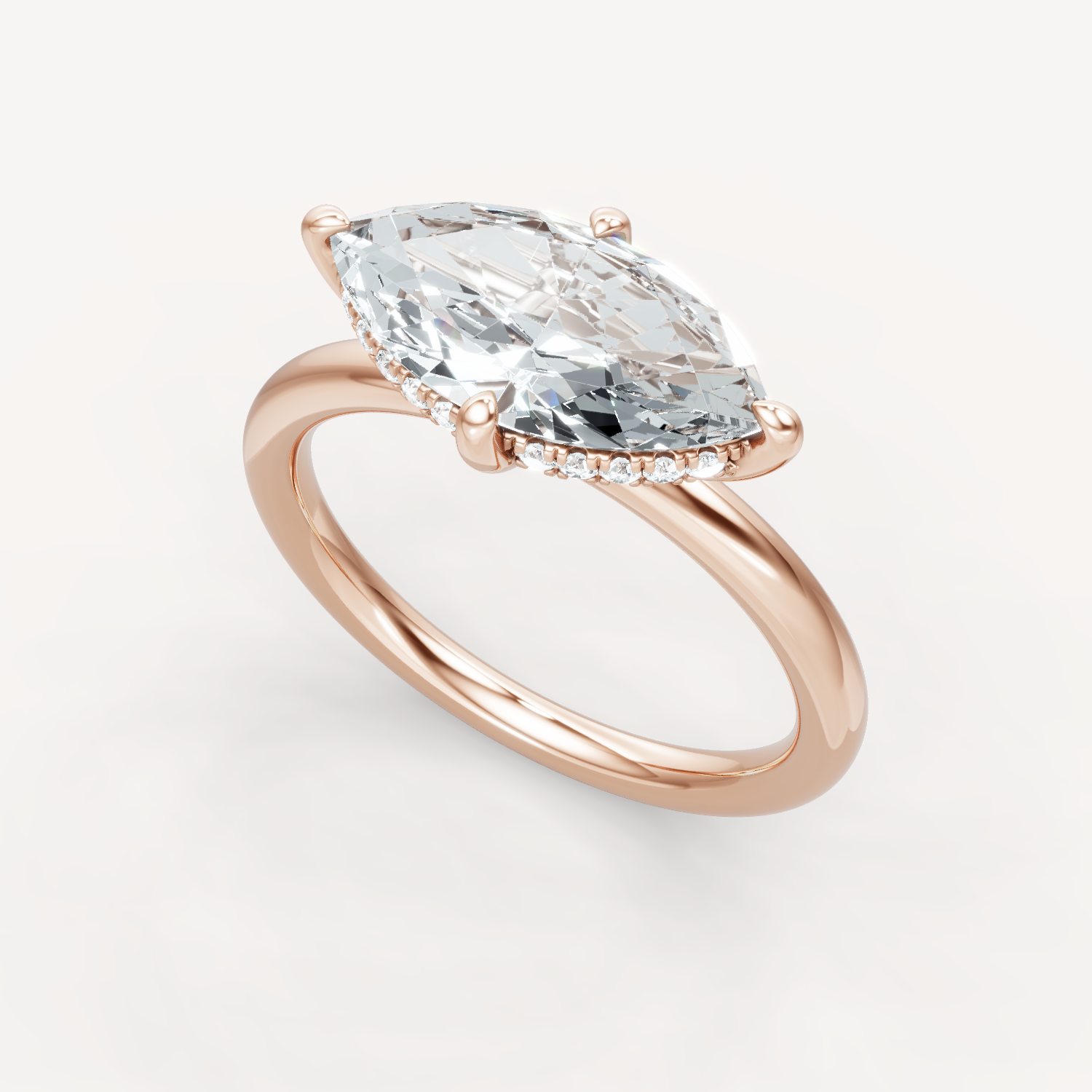 Hidden Halo Compass - Marquise
