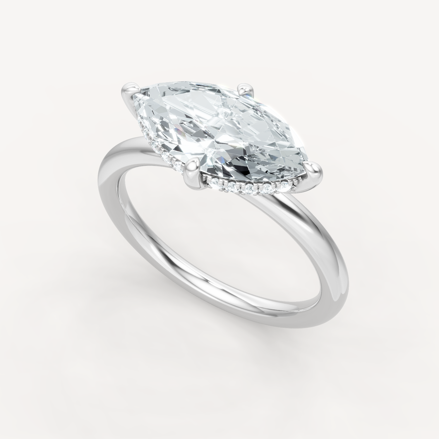 Hidden Halo Compass - Marquise