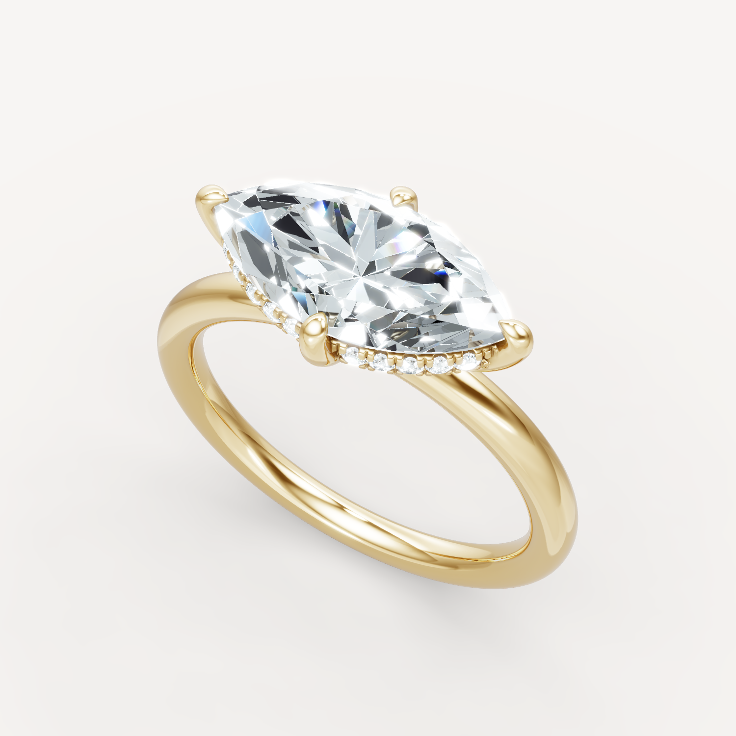 Hidden Halo Compass - Marquise