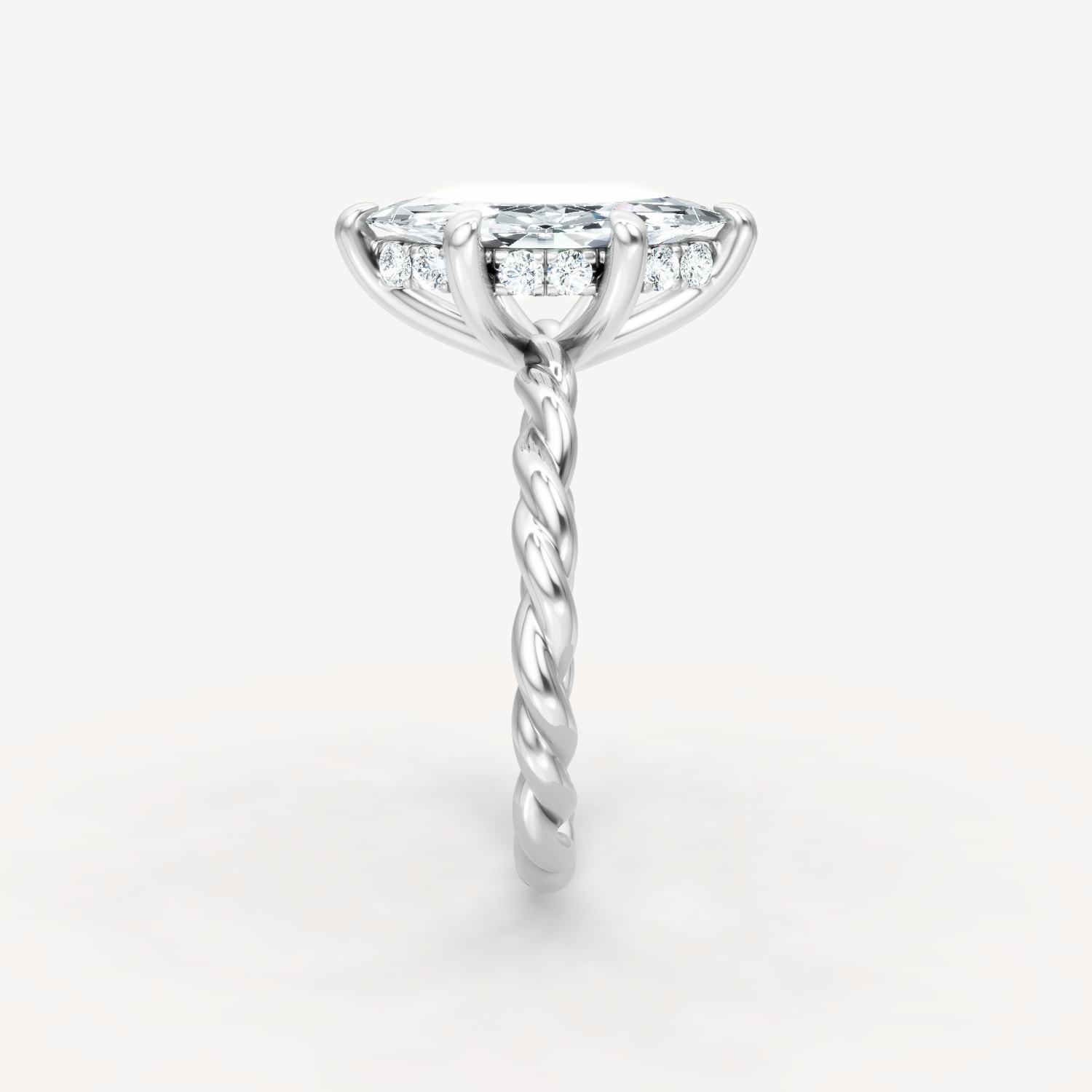 Hidden Halo Twist - Marquise