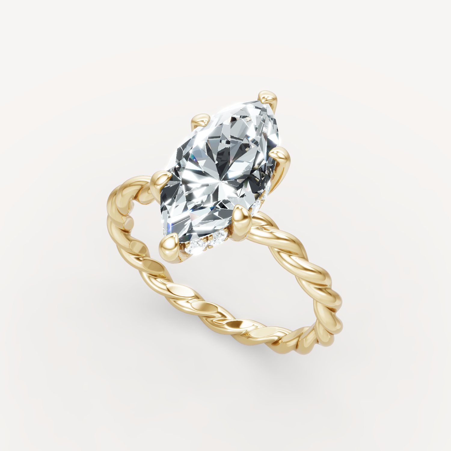 Hidden Halo Twist - Marquise