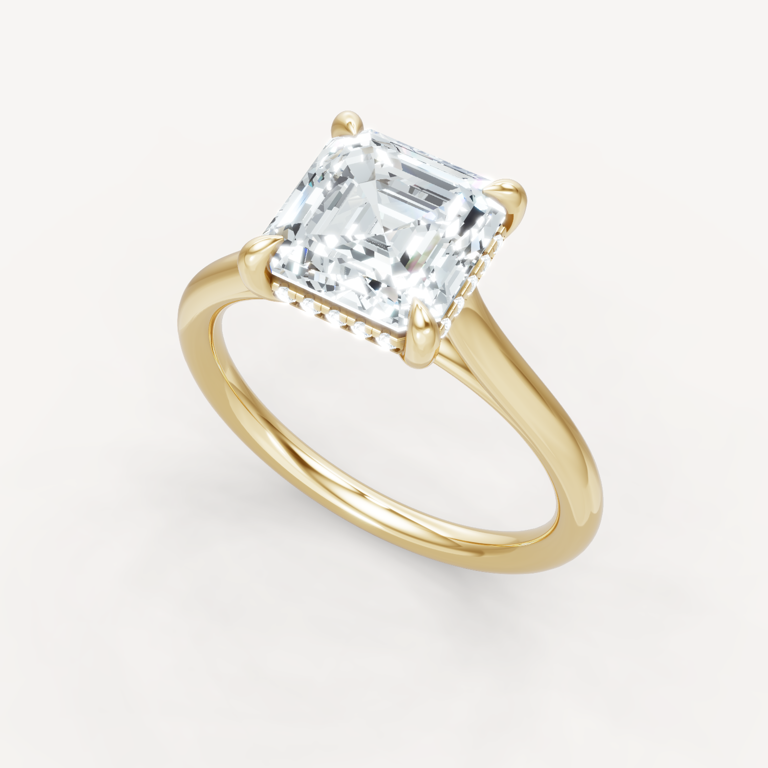 The Magnolia - Asscher - Hidden Halo