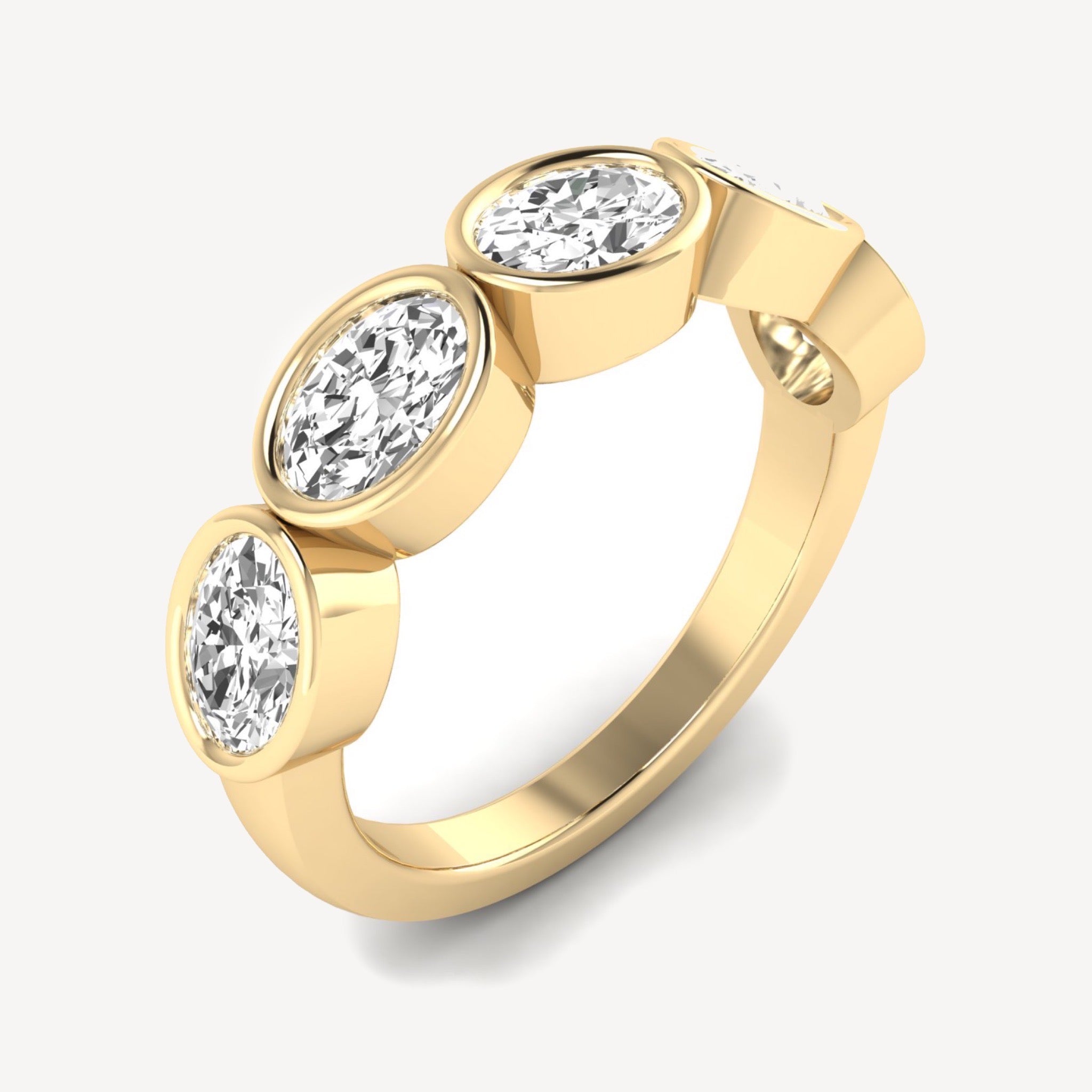 East West Bezeled Ovals
