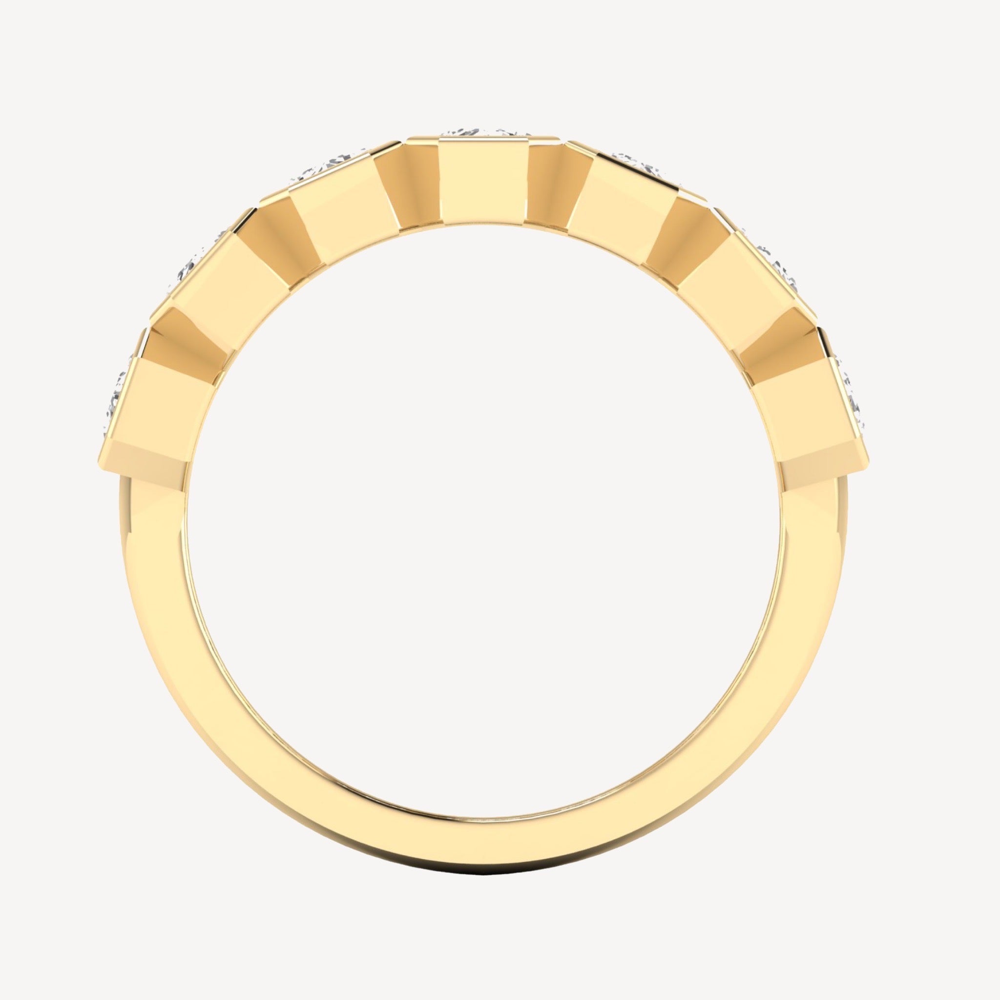 Bezeled Emeralds Band