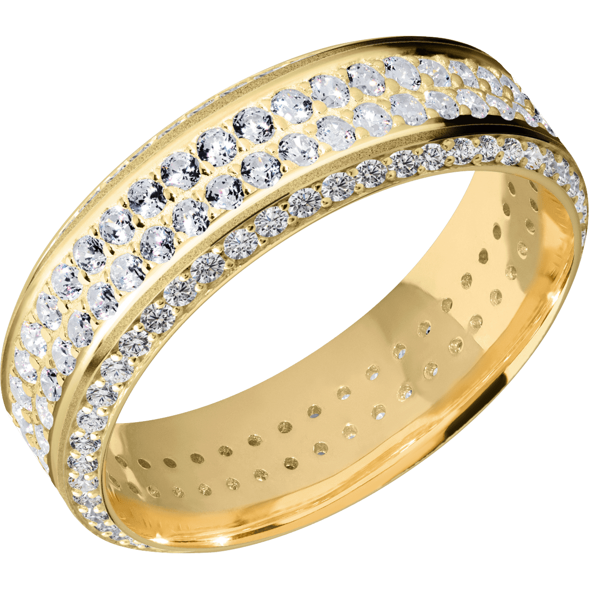 14K Yellow Gold + Sand , Polish Finish