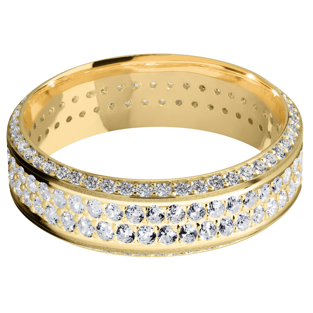 14K Yellow Gold + Sand , Polish Finish